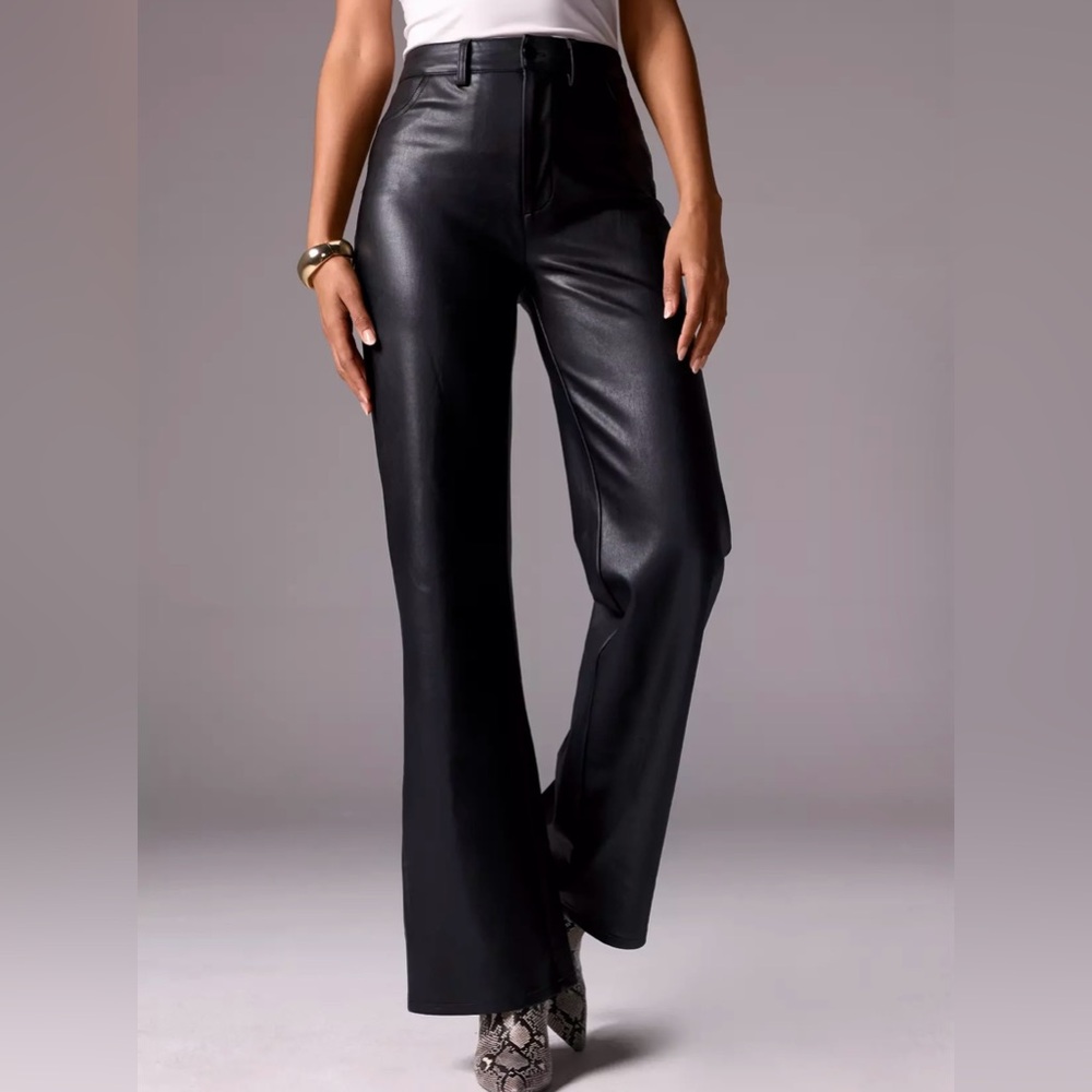 Boston Proper-Classic Chic wide leg faux leather pants.4 pockets.Size 12